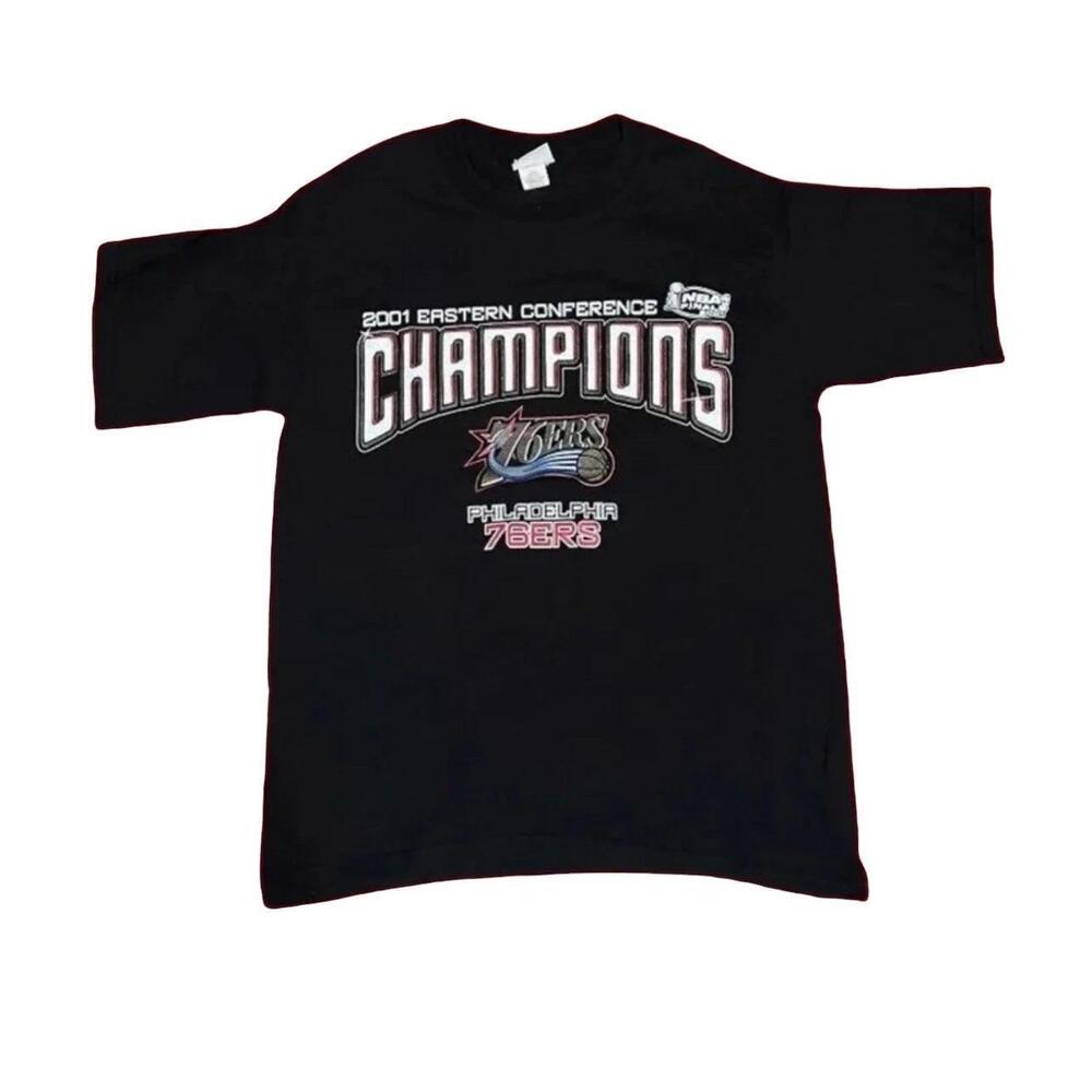 Vtg 2001 Eastern Conference Nba Finals Philadelphia 76Ers T Shirt Iverson
